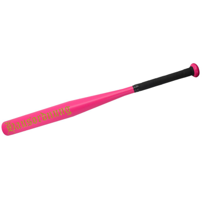 Baseballschläger Hausordnung pink goldene Schrift