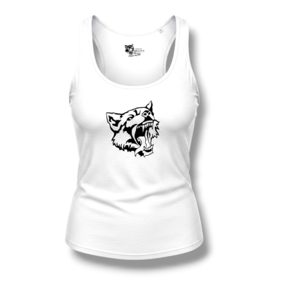 Frauen Tank Top Wolfskopf weiß