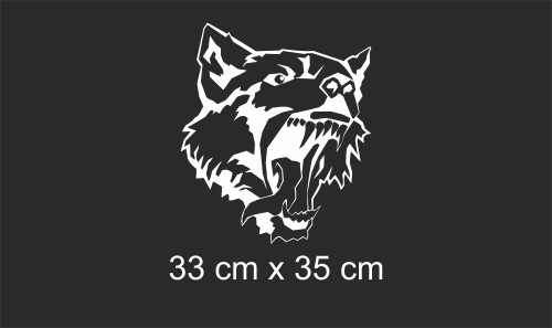 Heckscheibenaufkleber Wolfskopf