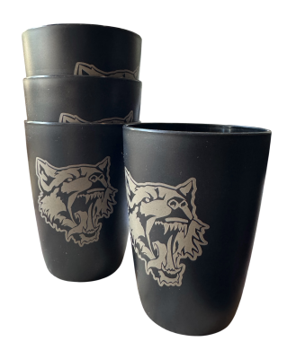 Set Becher Wolfskopf schwarz 4 Stück