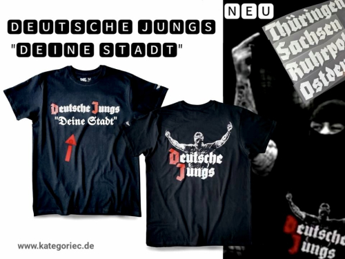 T-shirt Deutsche Jungs Deine Stadt mit Wunschtext