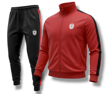 Trainingsanzug Wappen schwarz weiß rot