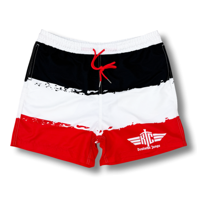 Badeshort Deutsche Jungs schwarz weiß rot