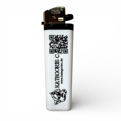 Kategorie C Werbefeuerzeug weiß QR