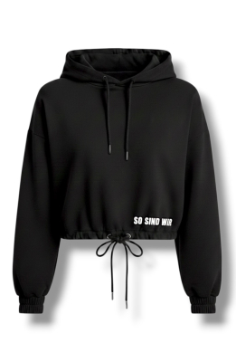 Frauen Kapuzenpullover So sind wir schwarz