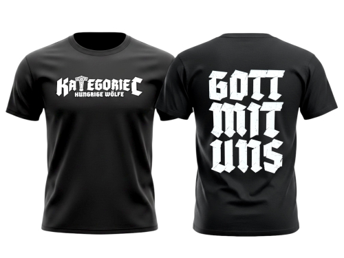 T-shirt Kategorie C Gott mit uns schwarz NEU