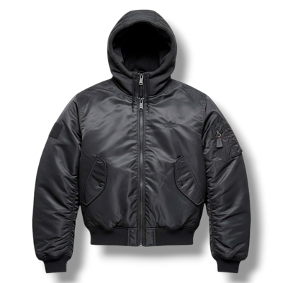 Bomberjacke KC Schwert mit Kapuze schwarz