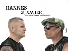 Postkarte Xavier und Hannes