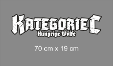 Heckscheibenaufkleber Kategorie C Hungrige Wölfe