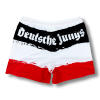 Badeshort Deutsche Jungs schwarz weiß rot