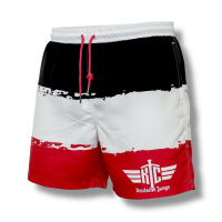 Badeshort Deutsche Jungs schwarz weiß rot