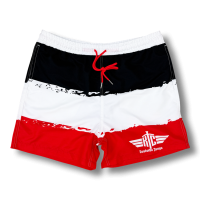 Badeshort Deutsche Jungs schwarz weiß rot